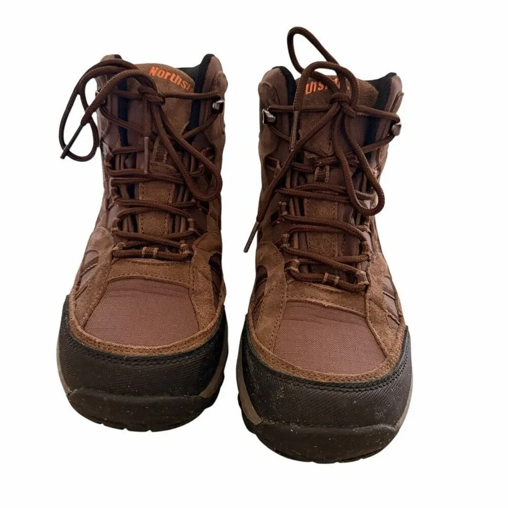 Northside Rampart Mid Suede Upper waterproof kids hiking boots brown SZ 5